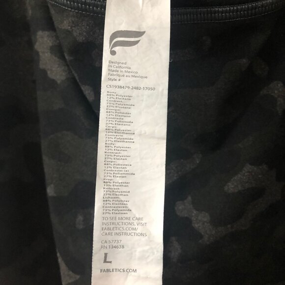 Fabletics Womens Powerhold Cropped Amethyst Camo Print Leggings Size Large - Picture 5 of 7